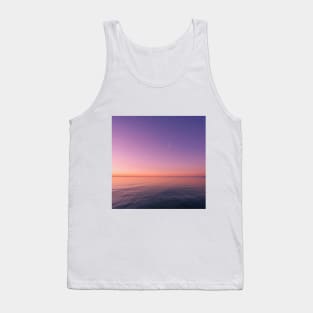 Blue, purple and pink sunset with the plane Tank Top